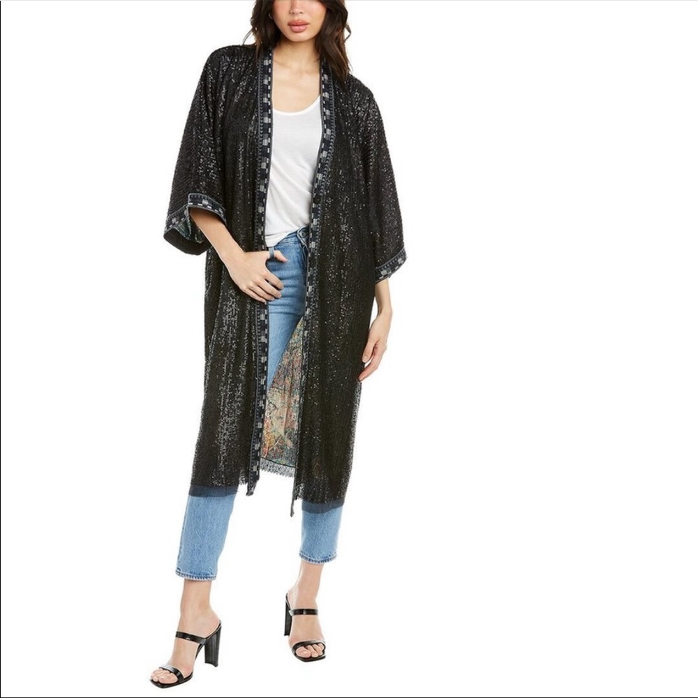 Johnny Was Tanya Sequin Silk Kimono